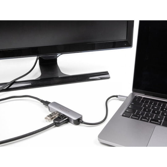 DeLock USB-C Docking Station με HDMI 4K PD Ασημί (61060)