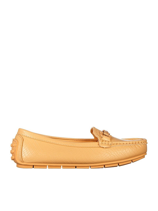 Mocasini Dama Loafers În Culoare Portocalie