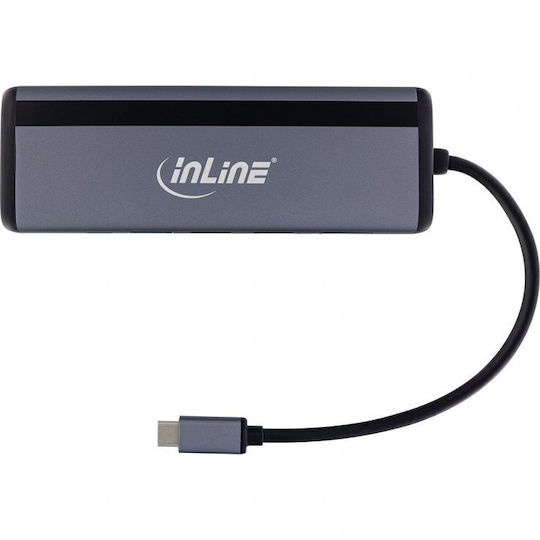InLine USB-C Докинг Станция с HDMI/DisplayPort 4K PD Ethernet Сива