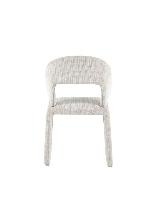 Poise Dining Chairs with Fabric Upholstery White 2pcs 61x55x88.5cm
