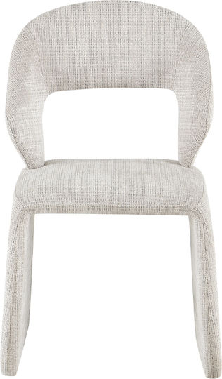 Poise Dining Chairs with Fabric Upholstery White 2pcs 61x55x88.5cm