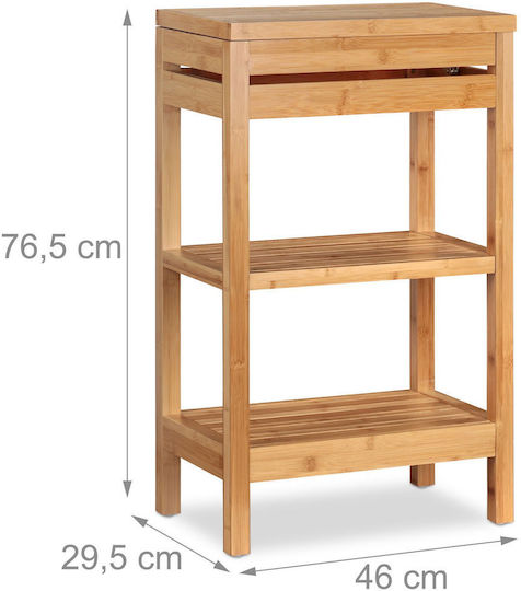 Relaxdays Boden Badezimmerregal Bamboo 76.5x29.5x46cm Braune
