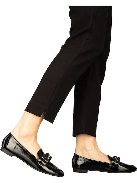 Loafers Dama Din Piele În Culoare Neagră