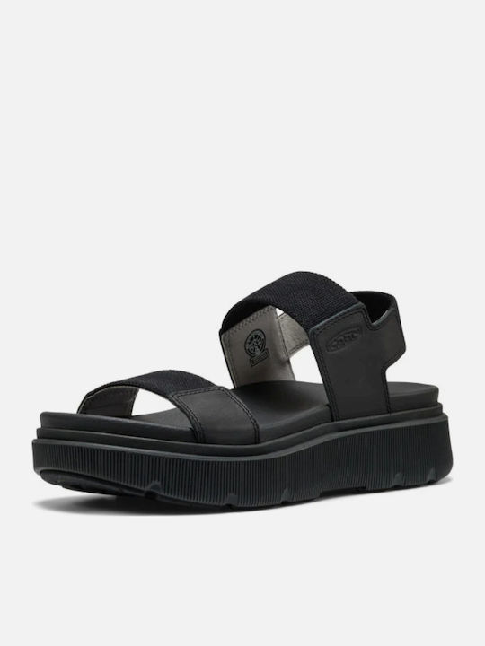Backstrap Damen Flache Sandalen Schwarz