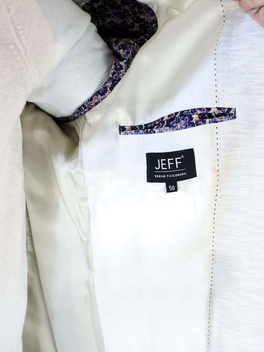 Men’s Suit Jacket with Slim Fit Ecru