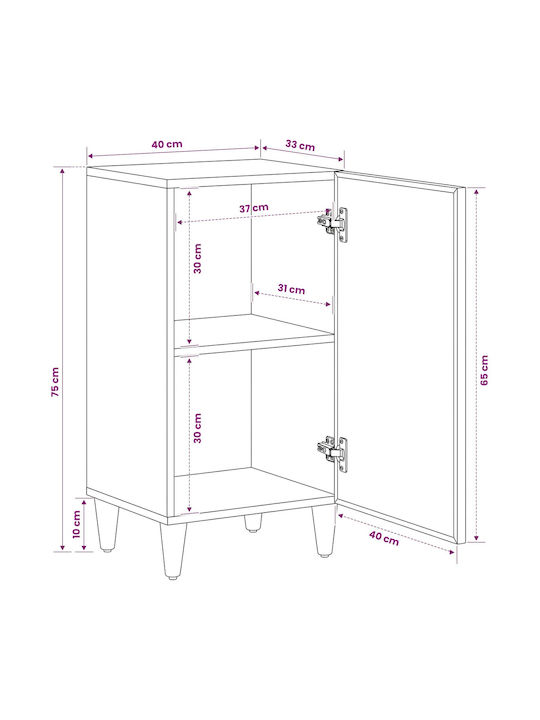Solid Wood Storage Cabinet L40xW33.5xH75cm