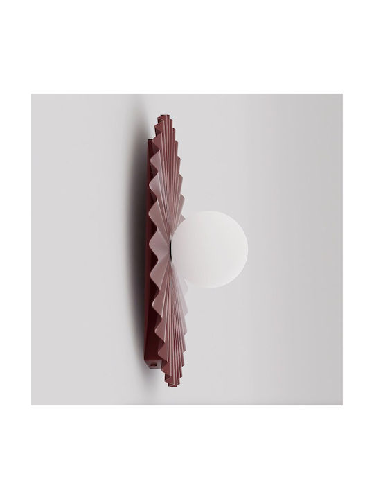 Emibig Wandleuchte L Umbra Made in Poland Φ10 Stahl & Glas Bordeaux