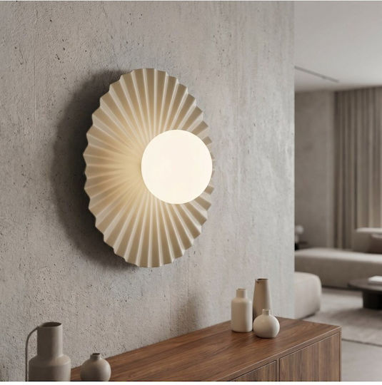 Wall Lamp M Umbra Made In Poland Φ10 Steel & Glass Beige 1728/k1m-emibig 1728/k1m