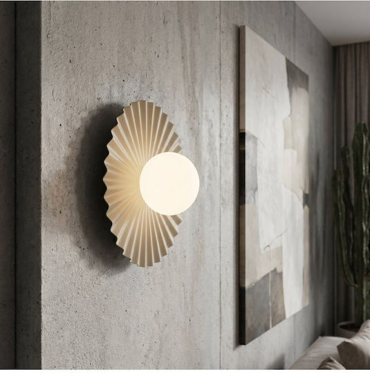 Wall Lamp M Umbra Made In Poland Φ10 Steel & Glass Beige 1728/k1m-emibig 1728/k1m