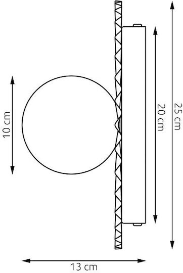 Wall Lamp M Umbra Made In Poland Φ10 Steel & Glass Beige 1728/k1m-emibig 1728/k1m