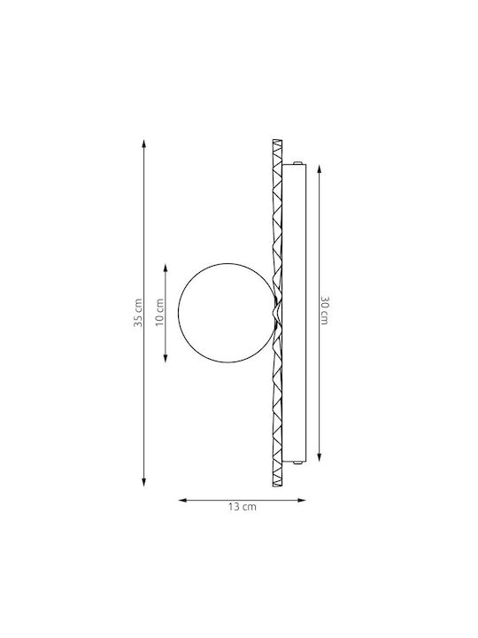Απλίκα Τοίχου L Umbra Made In Poland Φ10 Ατσάλι&γυαλί Μπεζ 1728/k1l-emibig 1728/k1l