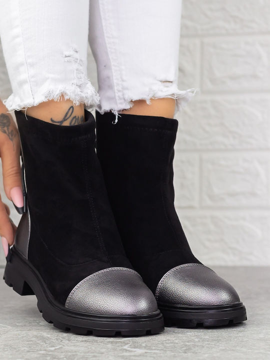 Ghete Dama Ankle Argintii