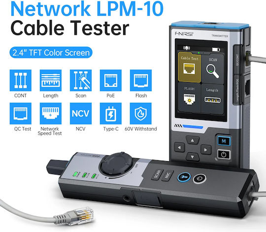Fnirsi FNR-LPM-10A Tester Καλωδίων Δικτύου RJ45 / RJ11 / USB