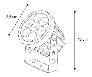 80700415 It-lighting Crest Peak Led 7w Rgb Cct Outdoor Wall Lamp Black D:8.5 X 12cm 80700415