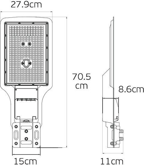 Grey 4000k 200w 28.000lm Ac100-250v 135°-225° Led Smd 3030 40.000hrs -40°c → 50°c Cri>80 Φωτιστικό Δρόμου Αλουμίνιο Ip66 Vk 02265 C 63158-290140