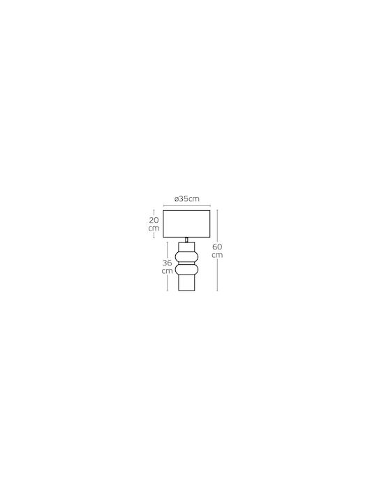 VK Lighting Plastic Table Lamp for E27 Socket with White Shade and Black Base