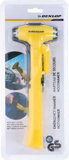 Dunlop Car Emergency Hammer with Seatbelt Cutter Yellow