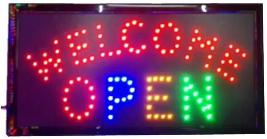 Illuminated LED Sign Motion Welcome Open