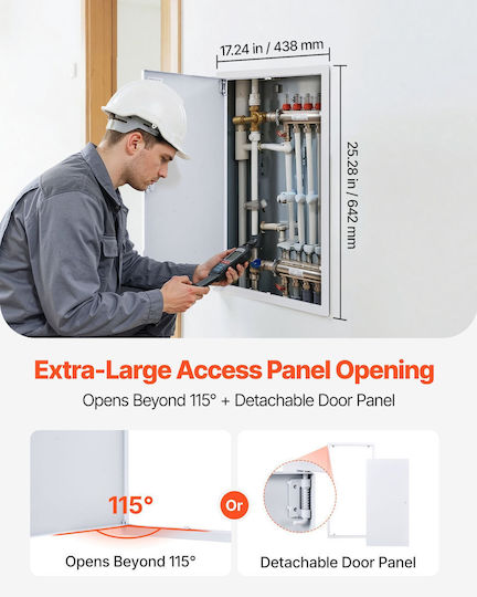 Vevor Plasterboard Access Door 64x44 Cm Galvanized Steel White Jsjxmb1624in1sy3v001v0