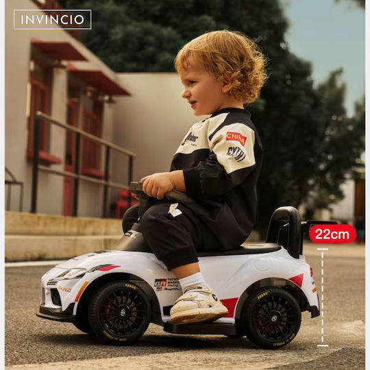 Invincio Ride On Car with Handle for 12+ Months with Sounds White