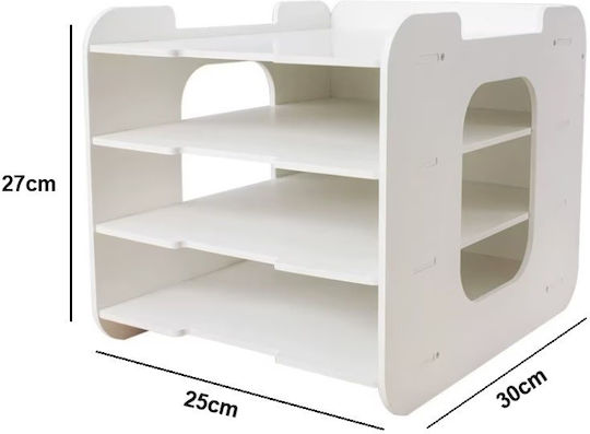 Dokumentenablage 4 Regale 25x30x27cm Weiß Er D L