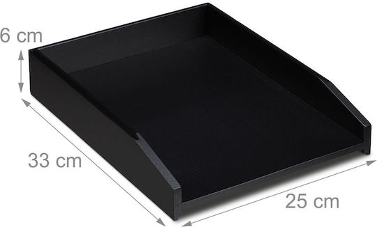 Relaxdays Stackable Letter Holder Black 6x33x25 Cm