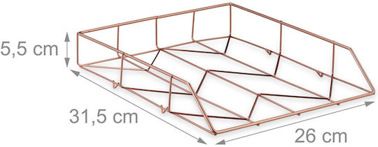 Office Item Holders Relaxdays Set 2 Document Organizers Rose Gold 5.5x31.5x26 Cm