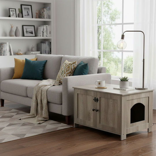Relaxdays Toaletă pentru Pisici Maro 46 x 78.5 x 44.5cm