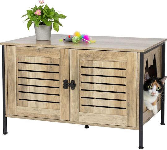 Relaxdays Toaletă pentru Pisici Maro M50.5 x L80 x Î45cm