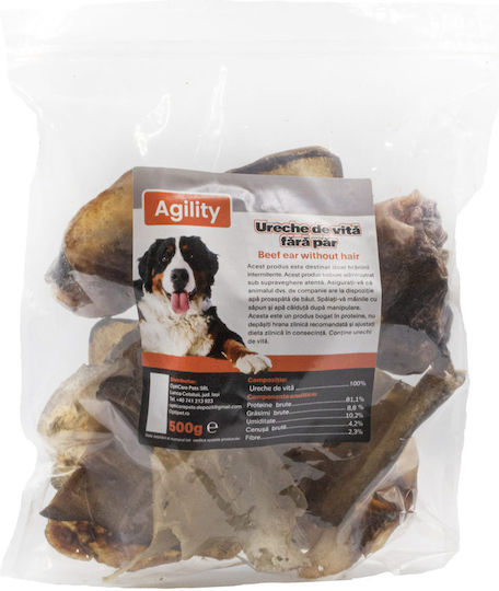 Agility Dog Treat Ear Small Breeds Diet From Beef 500gr