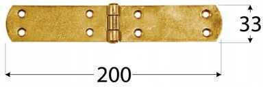 Domax French Hinge 200x33x2.5mm Gold Zinc Chest