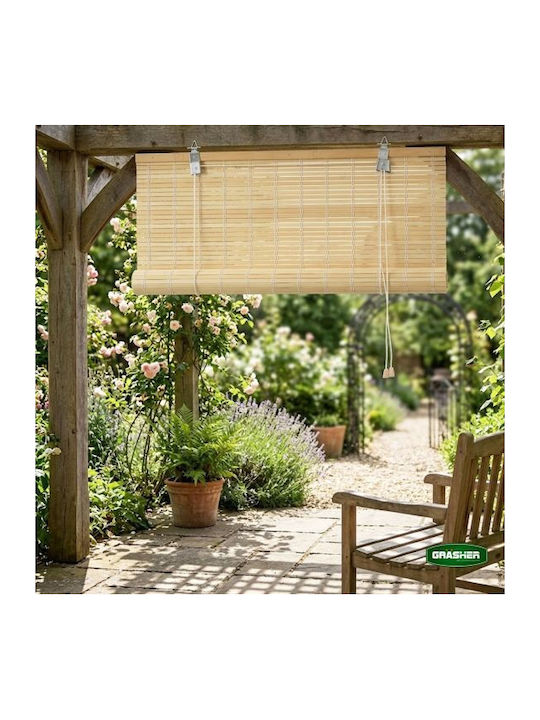 Grasher Bamboo Shading Blind In Beige Colour W90xH180cm