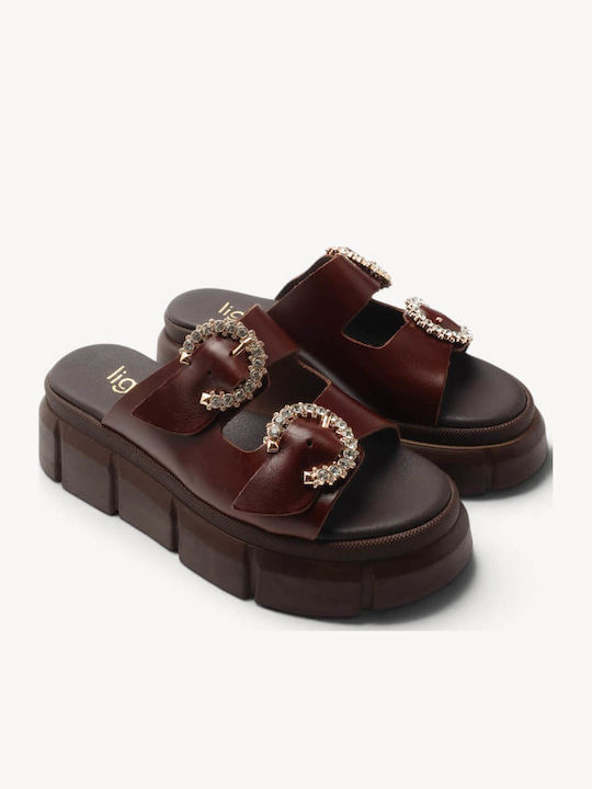 Кафяви Chunky Flatforms Декоративни Токички