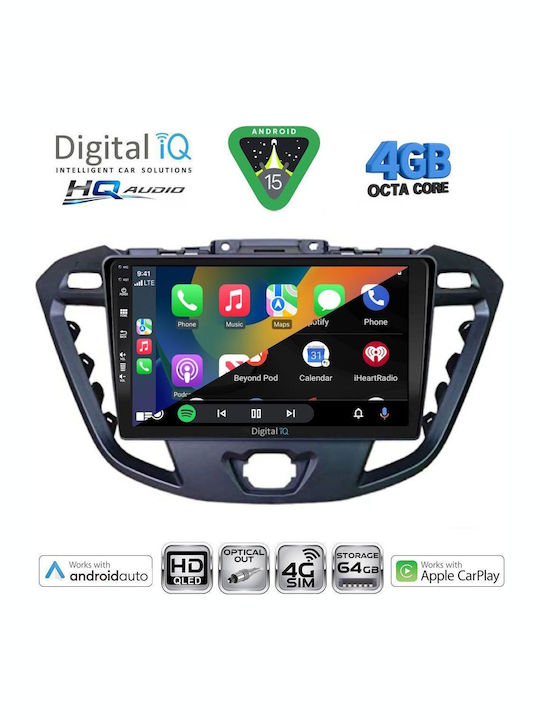 Digital IQ Car Audio System for Ford S-Max 2006-2014 with A/C Bluetooth USB Wi-Fi GPS Apple CarPlay Android Auto with 9 Inch Touch Screen