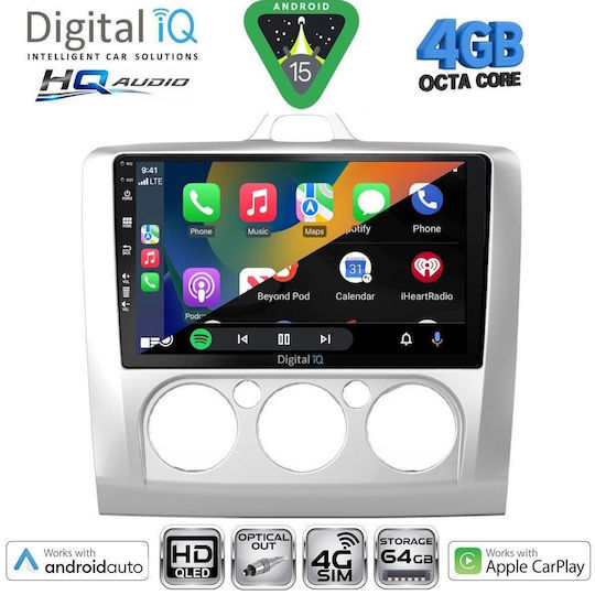 Digital IQ Car Audio System for Ford Focus 2005-2012 with A/C Bluetooth USB WiFi GPS Apple CarPlay Android Auto with 9" Touch Screen