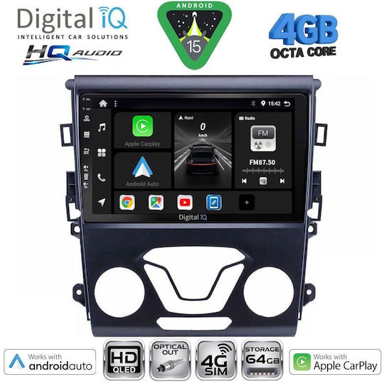 Digital IQ Ηχοσύστημα Αυτοκινήτου για Ford Mondeo 2011-2013 με A/C (Bluetooth/USB/WiFi/GPS/Apple-Carplay/Android-Auto) με Οθόνη Αφής 10"