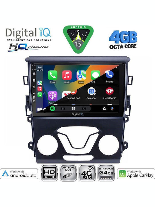 Digital IQ Car Audio System for Ford Mondeo 2011-2013 with A/C (Bluetooth/USB/WiFi/GPS/Apple CarPlay/Android Auto) with 10" Touch Screen