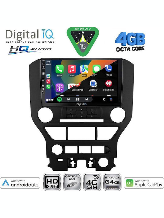 Digital IQ Car Audio System for Ford Mustang 2010-2015 Bluetooth USB WiFi GPS Apple CarPlay Android Auto with 9" Touch Screen