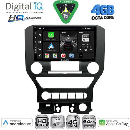 Digital IQ Ηχοσύστημα Αυτοκινήτου για Ford Mustang 2010-2015 (Bluetooth/USB/WiFi/GPS/Apple-Carplay/Android-Auto) με Οθόνη Αφής 9"