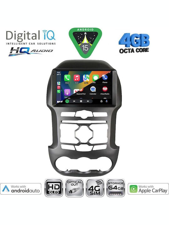 Digital IQ Car Audio System for Ford Ranger Mazda BT-50 2006-2011 Bluetooth USB WiFi GPS Apple CarPlay Android Auto with 9" Touch Screen
