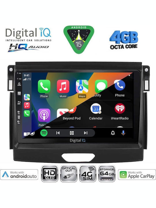 Digital IQ Car Audio System for Ford Ranger Mazda BT-50 2006-2011 Bluetooth USB WiFi GPS Apple CarPlay Android Auto with 9" Touch Screen
