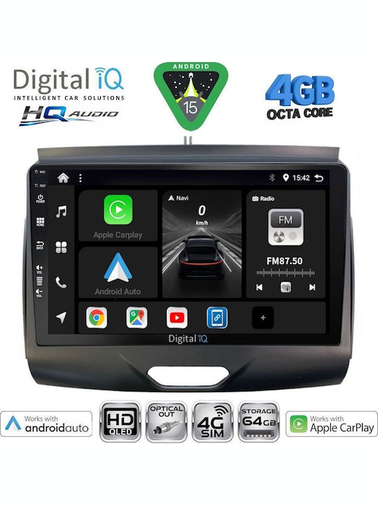 Digital IQ Car Audio System for Ford Ranger Mazda BT-50 2006-2011 Bluetooth USB WiFi GPS Apple CarPlay Android Auto with 9" Touch Screen