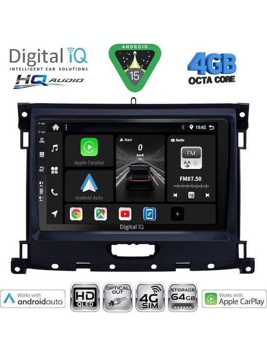 Digital IQ Car Audio System for Ford Ranger Mazda BT-50 2006-2011 Bluetooth USB WiFi GPS Apple CarPlay Android Auto with 9" Touch Screen