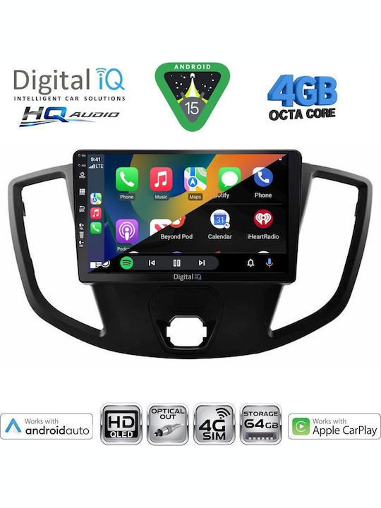 Digital IQ Car Audio System for Ford Transit 2014-2020 Bluetooth USB WiFi GPS Apple CarPlay Android Auto with 9" Touch Screen