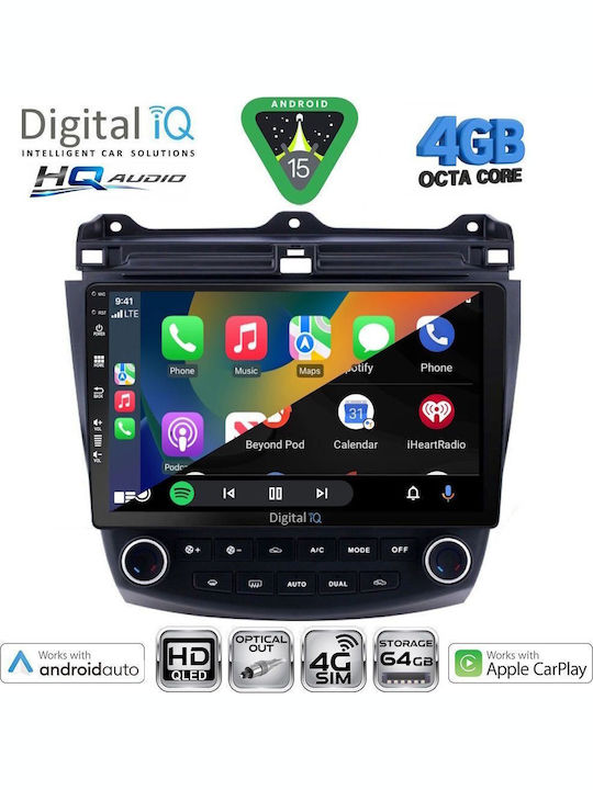 Digital IQ Car Audio System for Honda Accord 1998-2004 Bluetooth USB WiFi GPS Apple CarPlay Android Auto with 9" Touch Screen