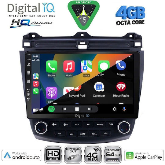 Digital IQ Car Audio System for Honda Accord 1998-2004 Bluetooth USB WiFi GPS Apple CarPlay Android Auto with 9" Touch Screen