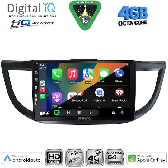 Digital IQ Car Audio System for Honda CR-V 2013-2017 Bluetooth USB WiFi GPS Apple CarPlay Android Auto with 10" Touch Screen
