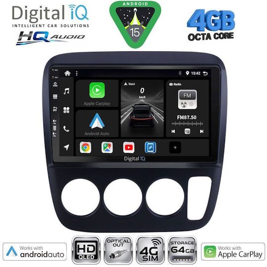 Digital IQ Car Audio System for Honda Civic 2012-2016 Bluetooth USB WiFi GPS Apple CarPlay Android Auto with 9" Touch Screen