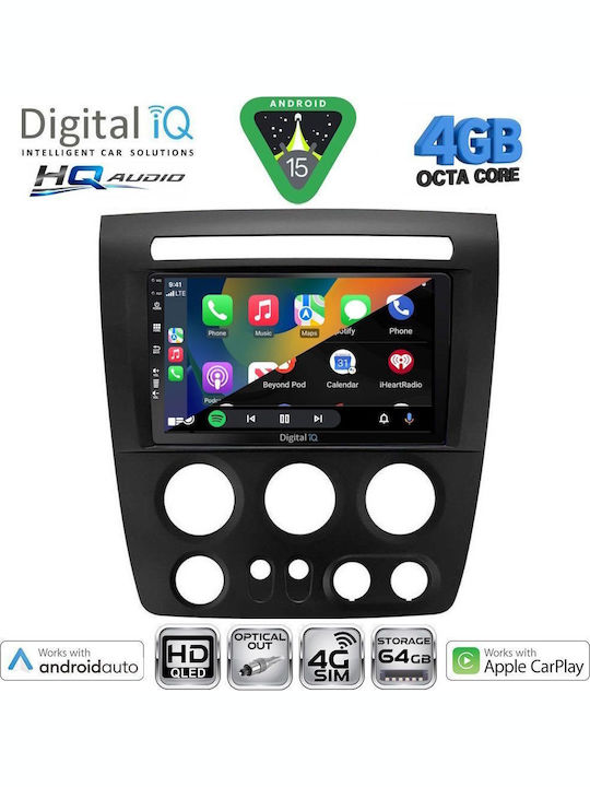 Digital IQ Car Audio System Hummer H3 2005-2009 Bluetooth USB WiFi GPS Apple CarPlay Android Auto with 9" Touch Screen