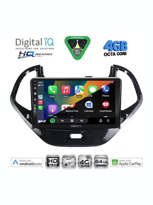 Digital IQ Car Audio System for Ford Ka 2017 (Bluetooth/USB/WiFi/GPS/Apple CarPlay/Android Auto) with 9" Touch Screen